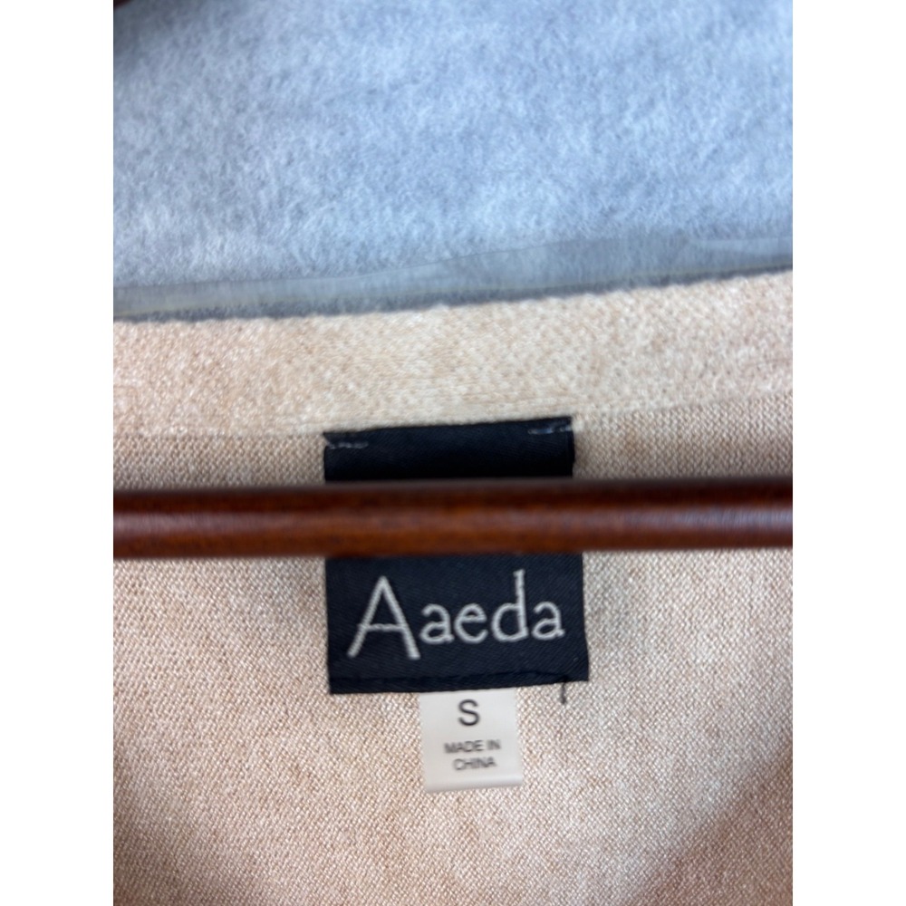 Beige Sweater S Felted Floral Appliqué Light Boho MCM  Hippie Neutral‎ Oversized - Picture 3 of 11